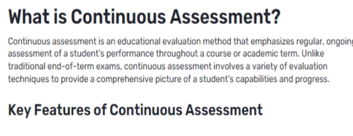 Why Continuous Assessment Means a Lot for a Student?